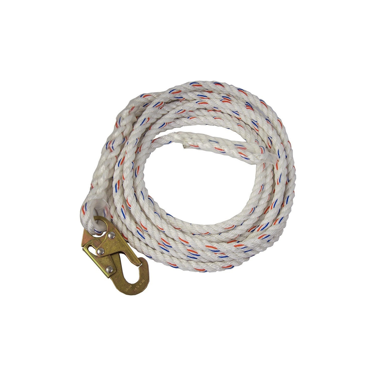 Guardian 11333 100 ft Polydac Rope Vertical Lifeline with Steel Snap Hook End