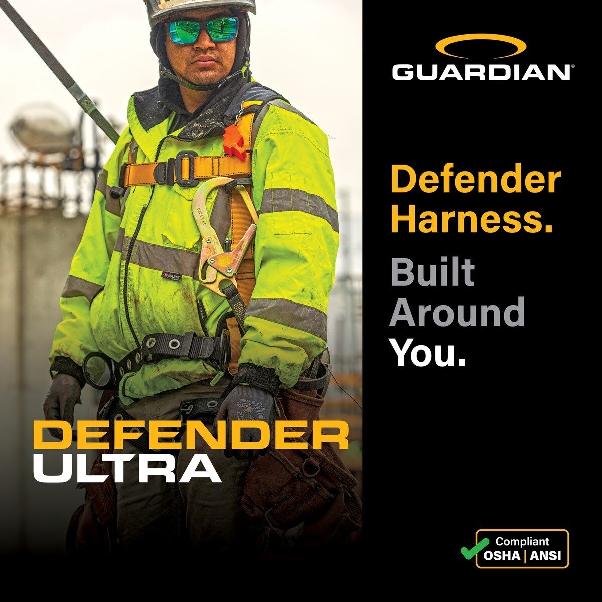 Guardian 3737124 Defender Ultra Climbing Full Body Harness XS-S Quick Connect Chest Tongue Buckle Legs (1 Each) - 7