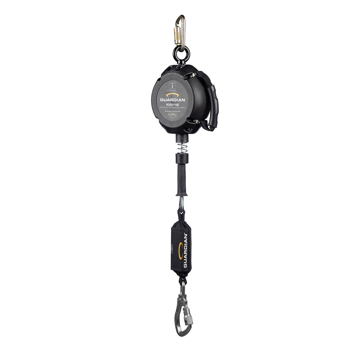 Guardian 4200109 20 ft Class 2 Leading Edge Self-Retracting Lifeline with Aluminum Carabiner - 3