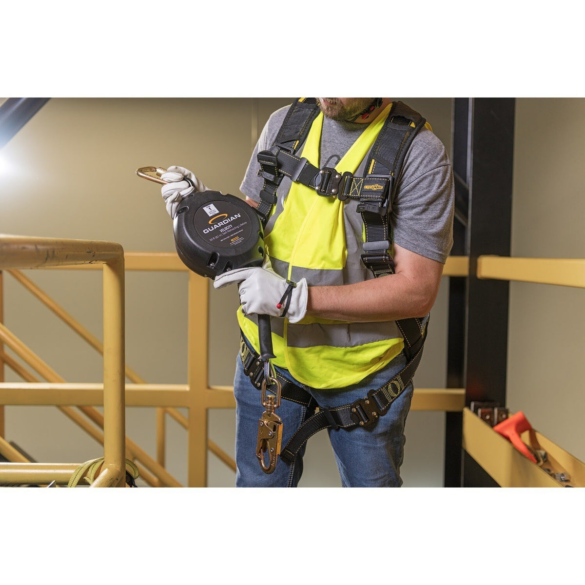 Guardian 42002 30 ft Velocity Class 1 Cable Self Retracting Lifeline with Steel Snap Hook - 4