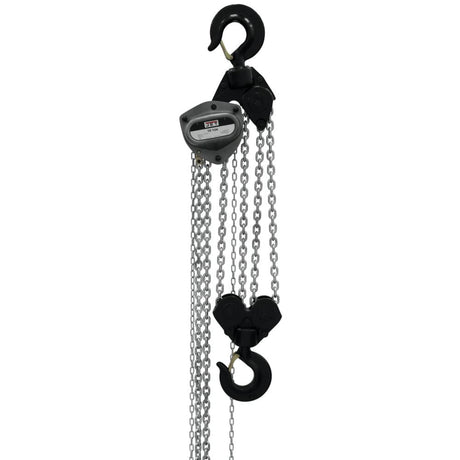 Jet JT9-209130 L-100-1000WO-30 10-Ton Hand Chain Hoist 30' Lift, Overload Protection