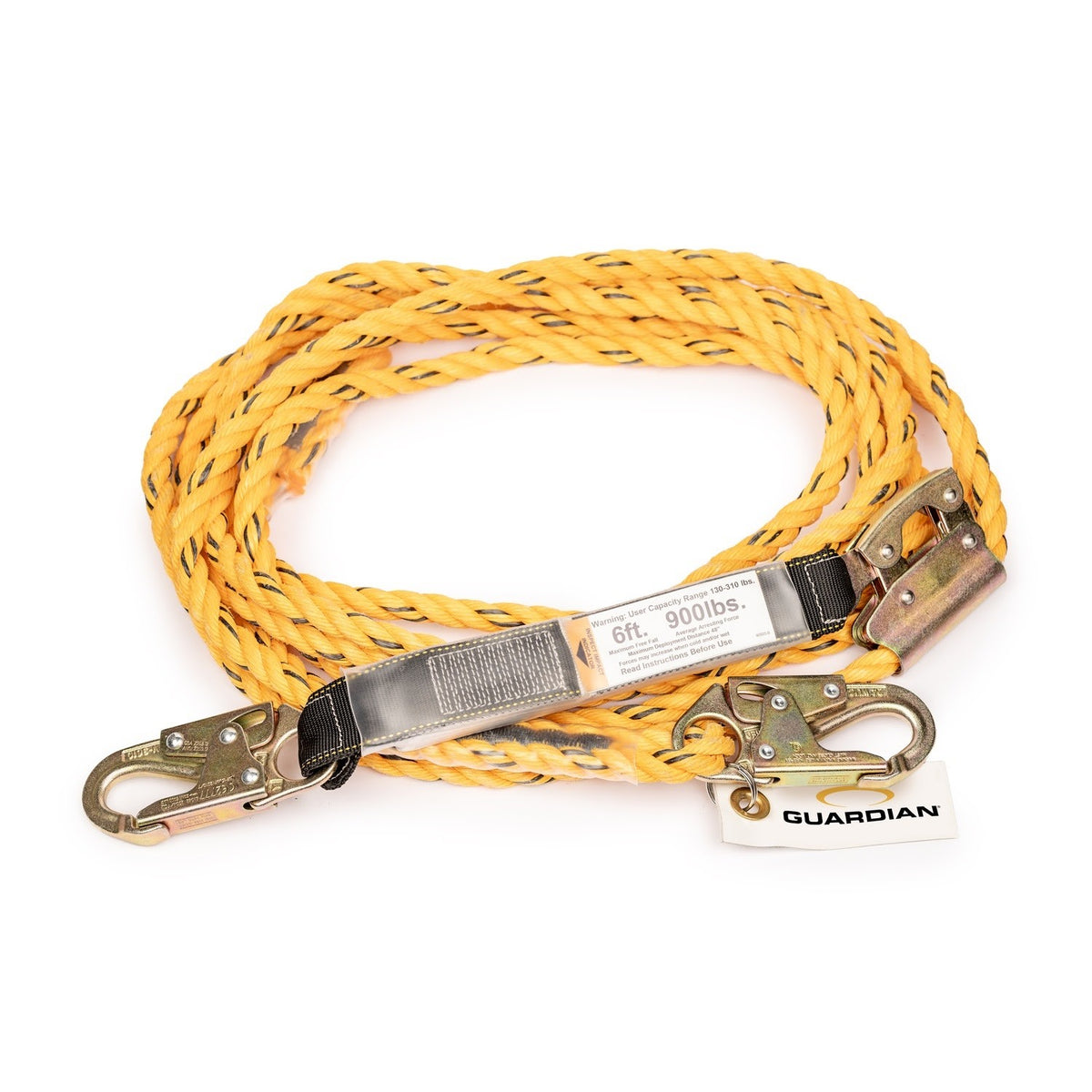 Guardian 01327 150 ft Poly Steel Rope Vertical Lifeline Assembly with Shock Absorber