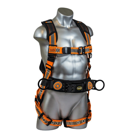 Guardian 21061 Reflective Cyclone Full Body Construction Harness with Dorsal and Hip D Rings M-L