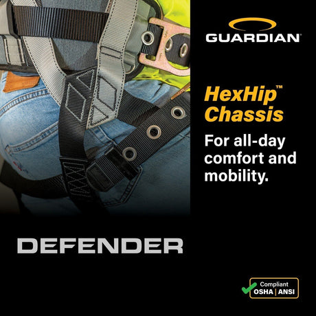 Guardian 3737000 Defender Standard Full Body Harness XS-S Pass Through Buckles (1 Each) - 2