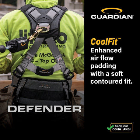 Guardian 3737013 Defender Positioning Full Body Harness M-L Pass Through Chest Tongue Buckle Legs - 5