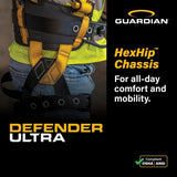 Guardian 3737120 Defender Ultra Positioning Full Body Harness XS-S with Quick-Connect Chest and Tongue Buckle Legs - 4
