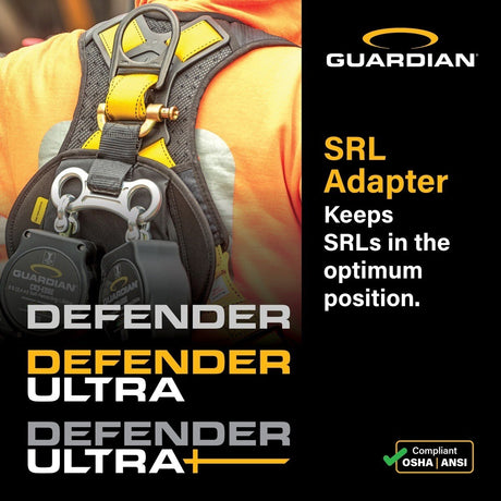Guardian 3737336 Defender Ultra Plus Positioning Full Body Harness XS-S Quick-Connect Chest and Legs - 6