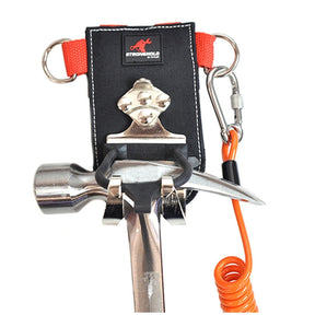 Guardian HLDRHM Belt Mounted Hammer and Ratchet Holder with Swivel D Rings and 48 in Tether (Single)